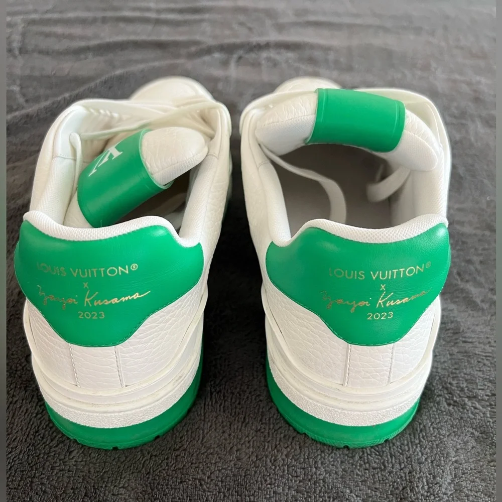 Louis Vuitton White and Green Athletic Shoes - Picture 3 of 12